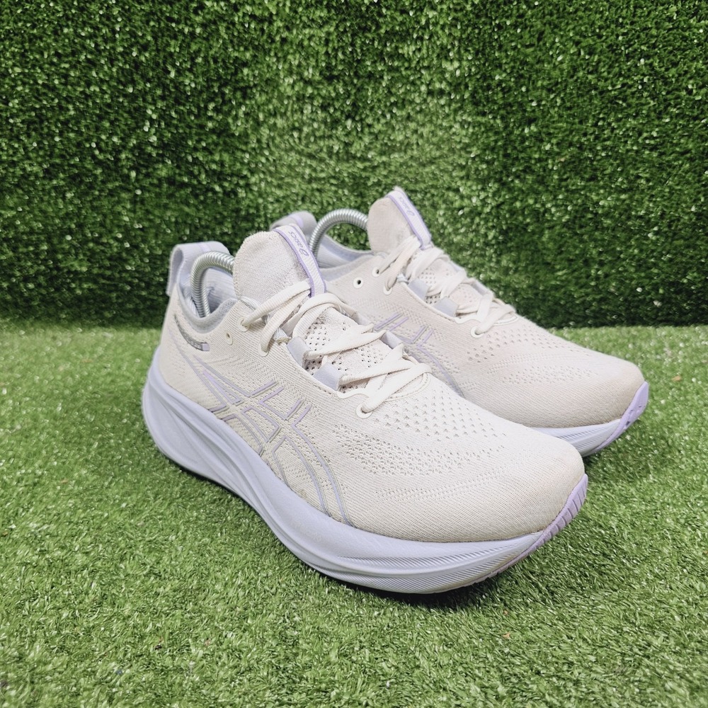 Asics Gel Nimbus 26 White Fresh Air Athletic Running Sneakers Womens 8.5
